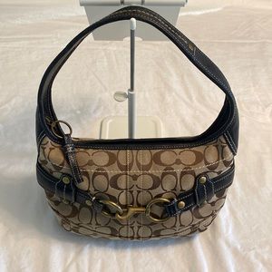 Vintage Signature Coach Jacquard Baguette